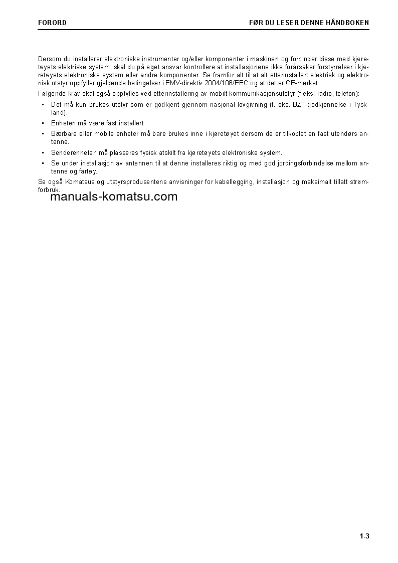 Protected: WA470-8(DEU) S/N H55051-UP Operation manual (Norwegian)