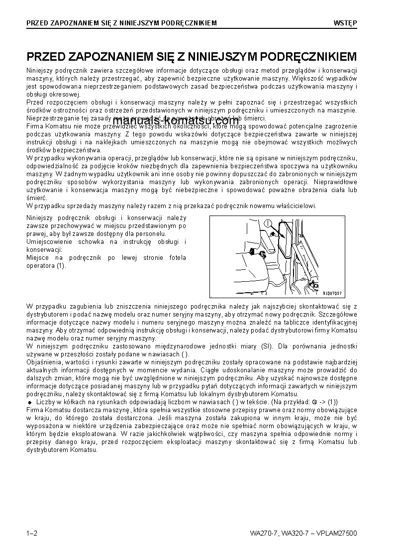 Protected: WA270-7(DEU) S/N H01051-UP Operation manual (Polish)