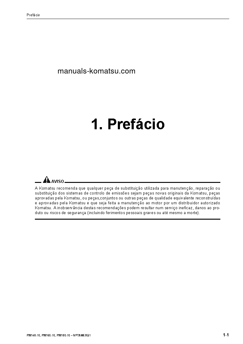 Protected: PW160-10(DEU) S/N H62051-UP Operation manual (Portuguese)