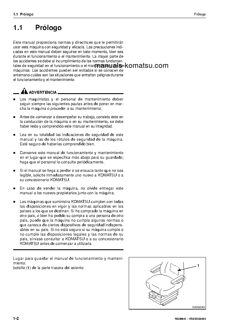 Protected: WA380-6(DEU) S/N H60051-UP Operation manual (Spanish)