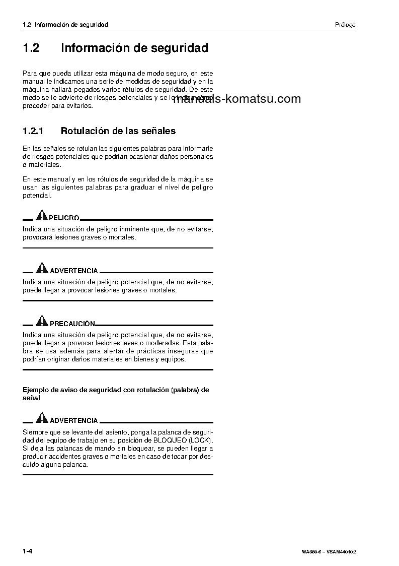 Protected: WA380-6(DEU) S/N H60051-UP Operation manual (Spanish)
