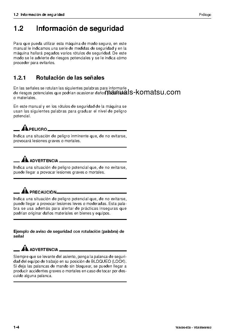 Protected: WA430-6(DEU) S/N H60266-UP Operation manual (Spanish)