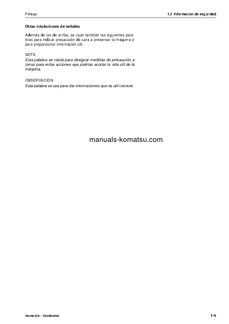 Protected: WA430-6(DEU) S/N H60266-UP Operation manual (Spanish)