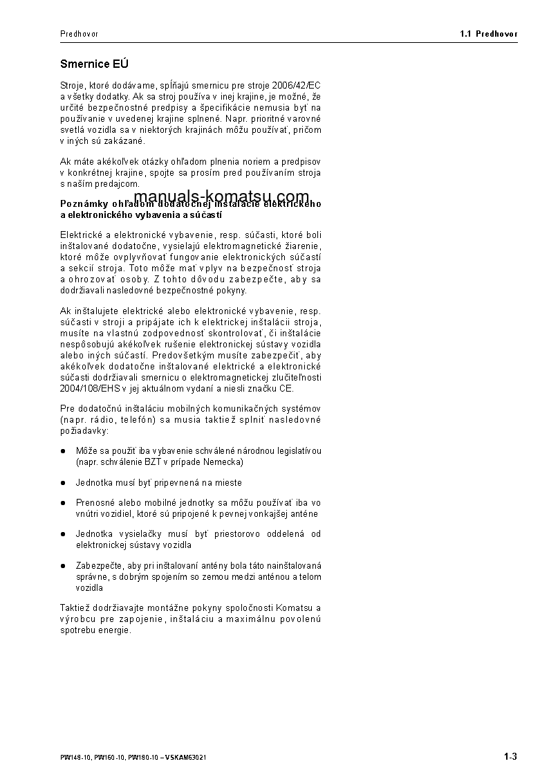 Protected: PW148-10(DEU) S/N H52051-UP Operation manual (Slovak)