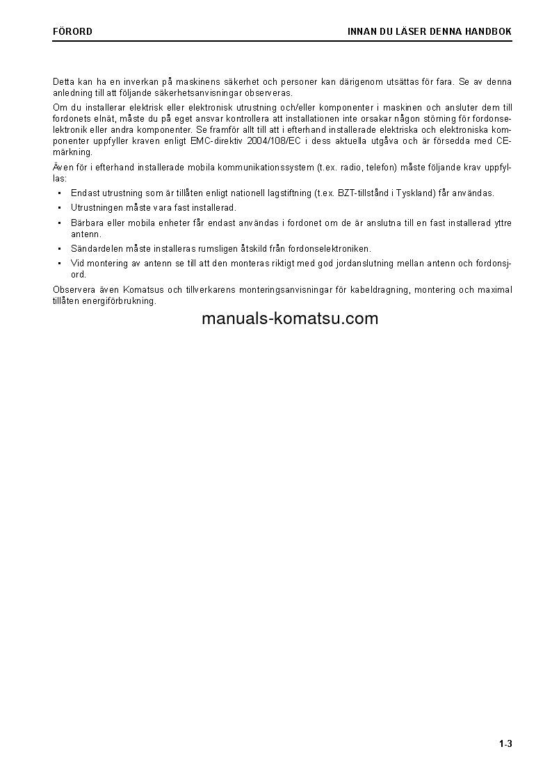 Protected: WA470-8(DEU) S/N 100010-UP Operation manual (Swedish)