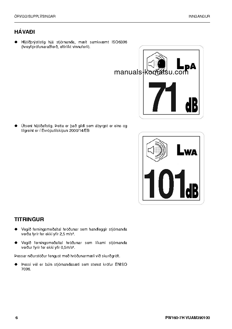 Protected: PW160-7(DEU) S/N H50051-UP Operation manual (Icelandic)