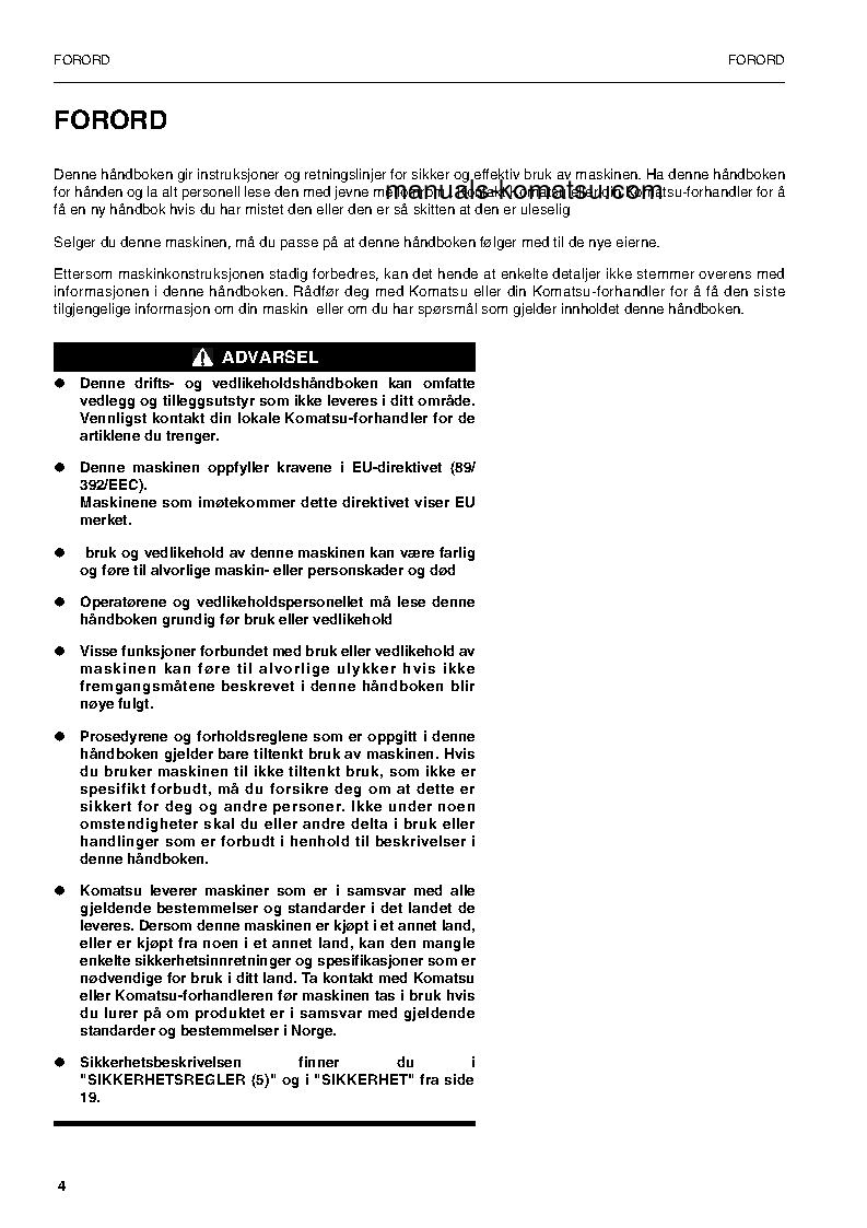 Protected: PW160-7(DEU) S/N H50051-UP Operation manual (Norwegian)