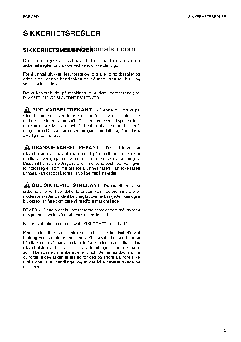 Protected: PW160-7(DEU) S/N H50051-UP Operation manual (Norwegian)