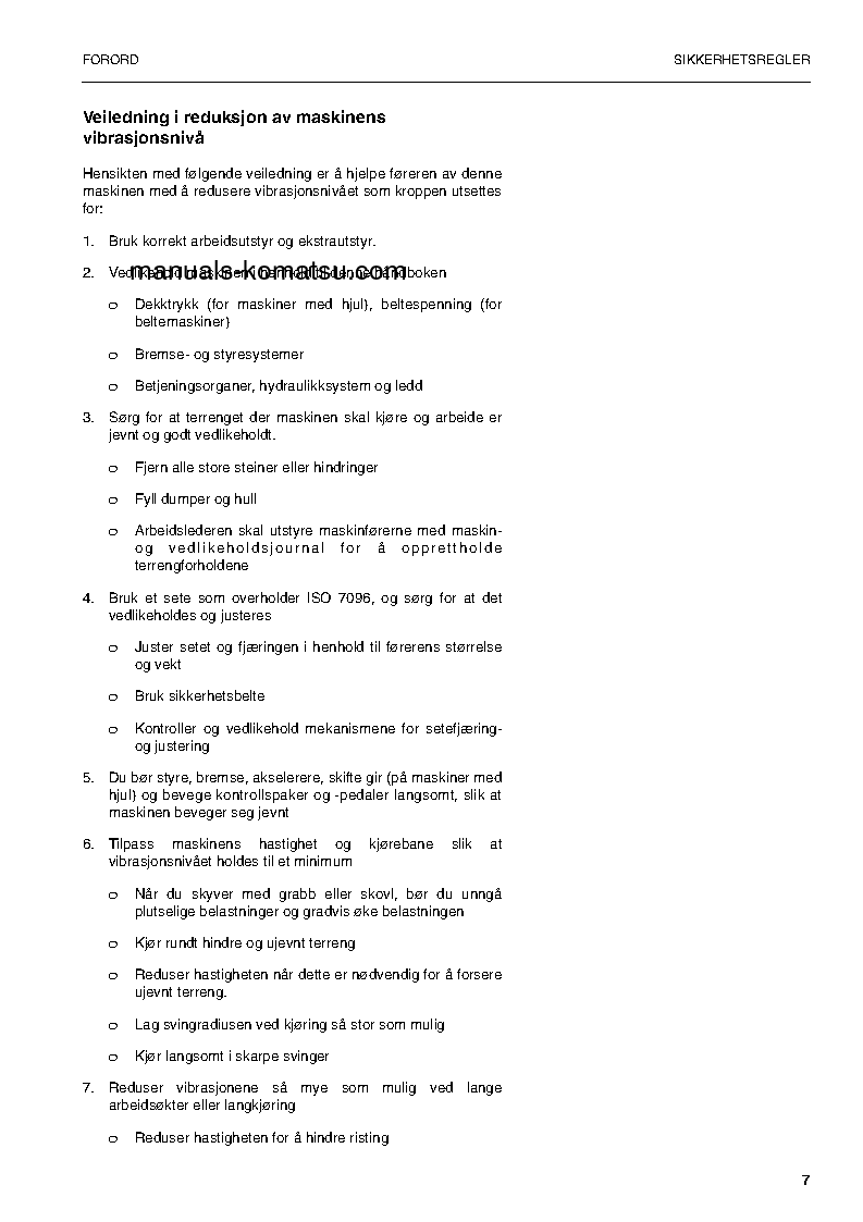 Protected: PW160-7(DEU) S/N H50051-UP Operation manual (Norwegian)