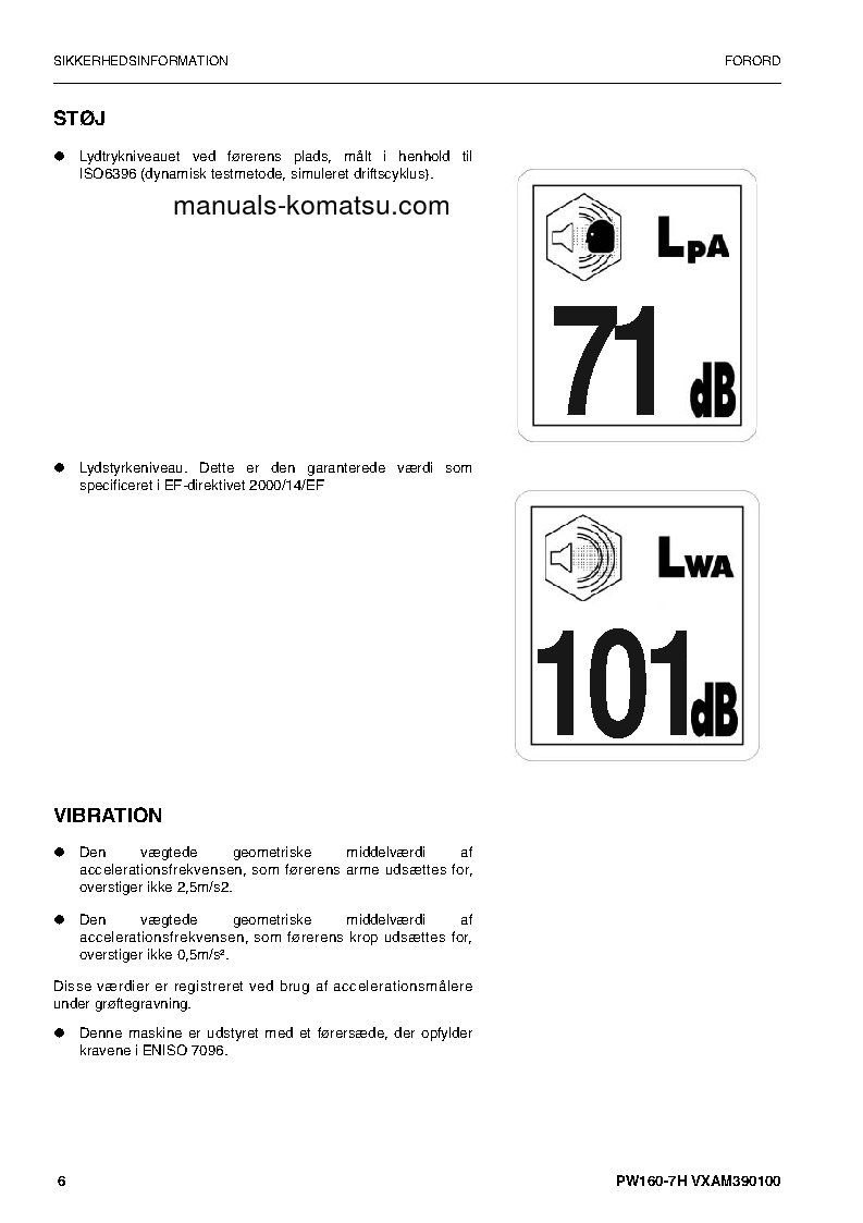 Protected: PW160-7(DEU) S/N H50051-UP Operation manual (Danish)