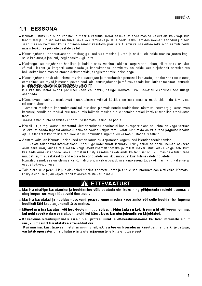 Protected: SK1020-5(ITA)-TURBO S/N 37CTF00432-37CTF00654 Operation manual (Estonian)