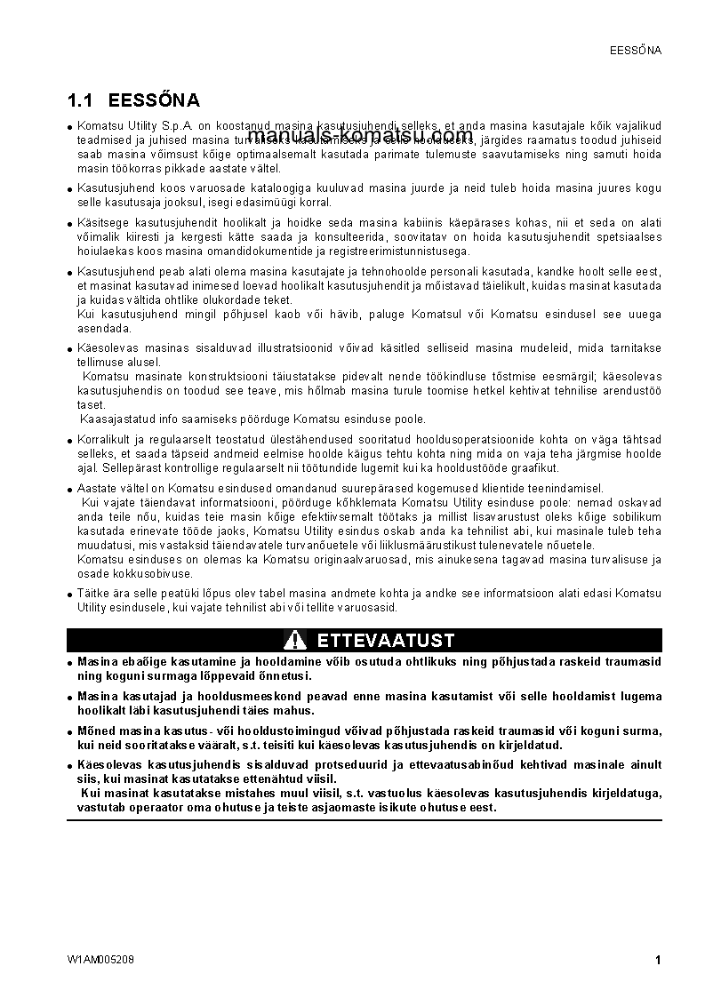 Protected: SK1020-5(ITA)-TURBO S/N 37CTF00655-UP Operation manual (Estonian)