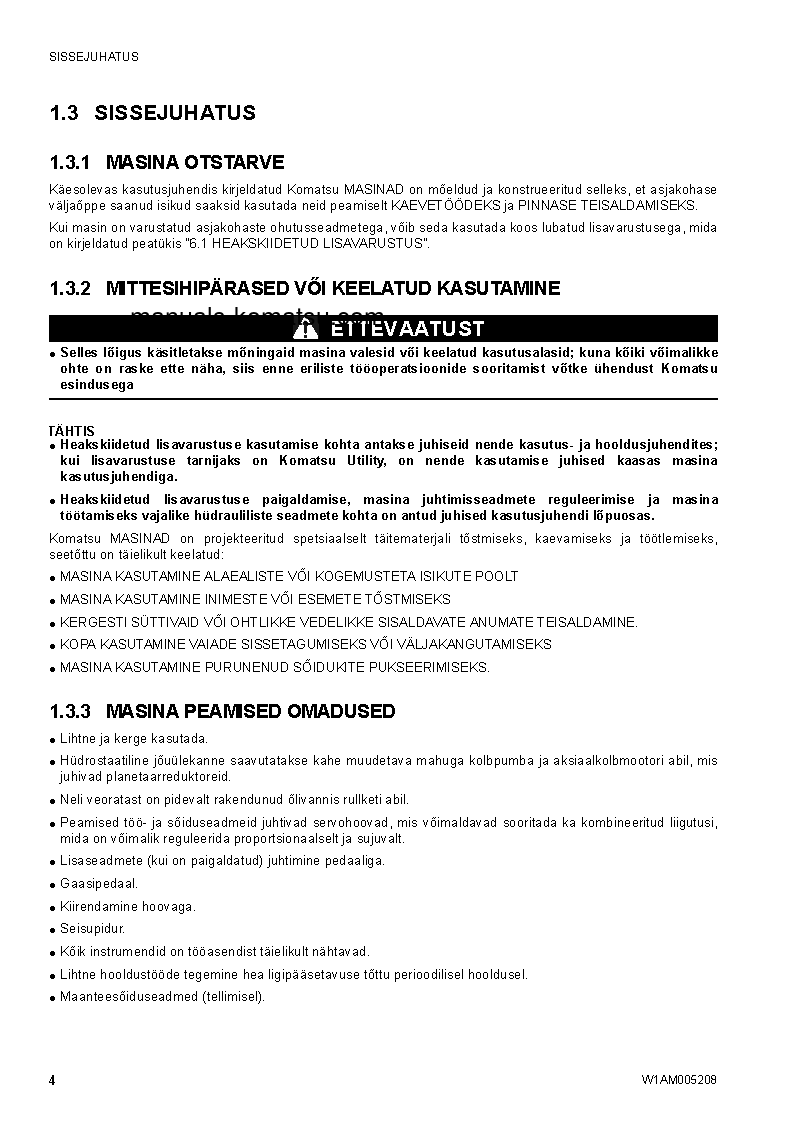 Protected: SK1020-5(ITA)-TURBO S/N 37CTF00655-UP Operation manual (Estonian)