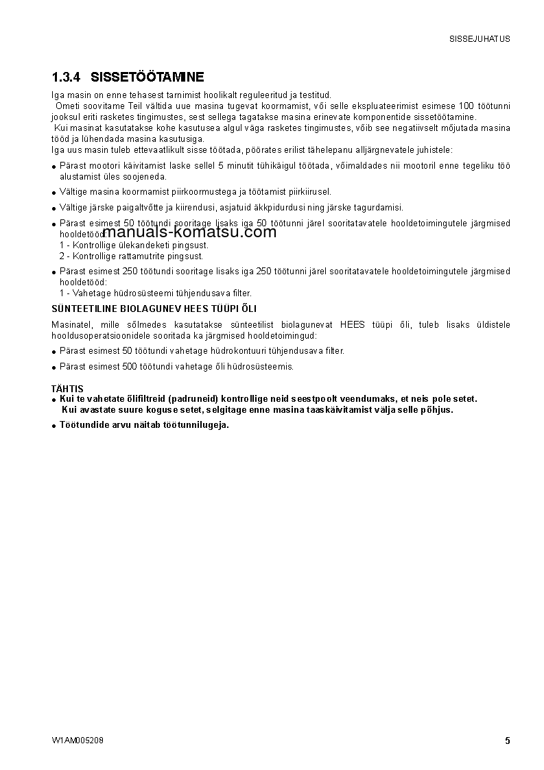 Protected: SK1020-5(ITA)-TURBO S/N 37CTF00655-UP Operation manual (Estonian)