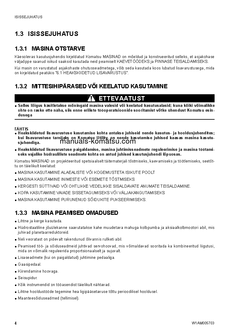 Protected: SK1026-5(ITA) S/N 37CTF50019-37CTF50072 Operation manual (Estonian)