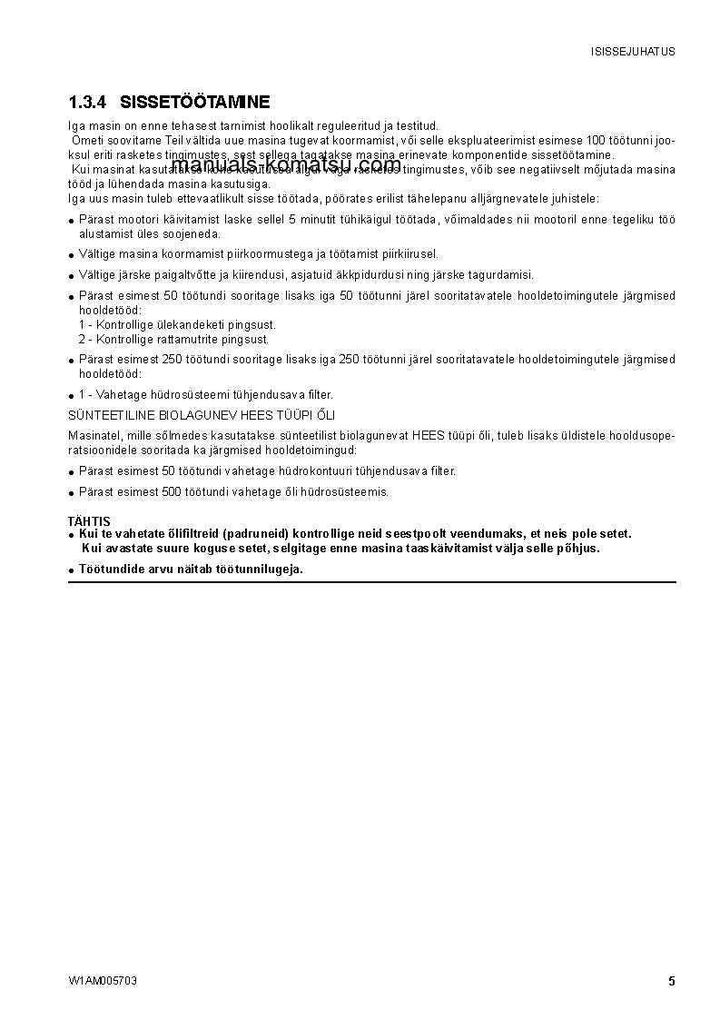 Protected: SK1026-5(ITA) S/N 37CTF50019-37CTF50072 Operation manual (Estonian)