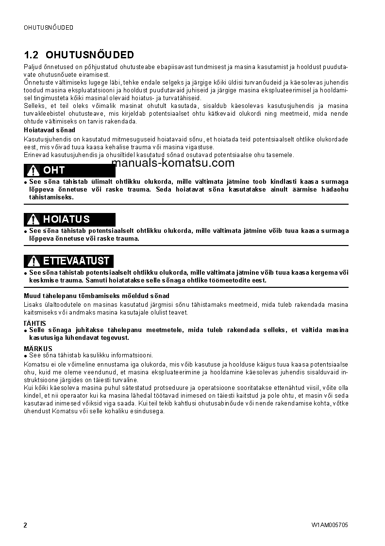 Protected: SK1026-5(ITA) S/N 37CTF50083-UP Operation manual (Estonian)