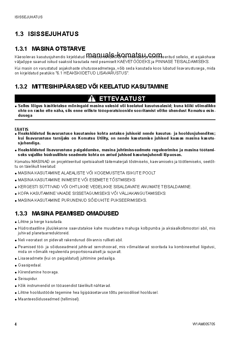 Protected: SK1026-5(ITA) S/N 37CTF50083-UP Operation manual (Estonian)