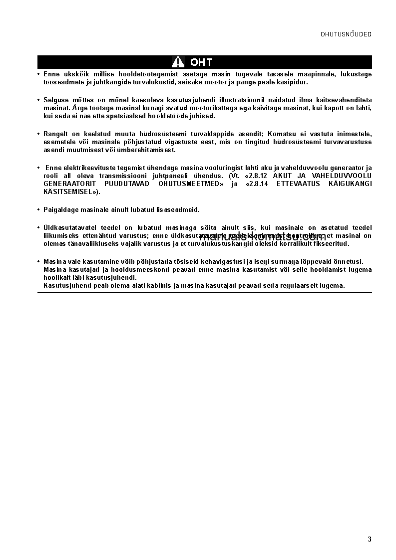 Protected: WH613-1(ITA) S/N 395F60269-395F60471 Operation manual (Estonian)