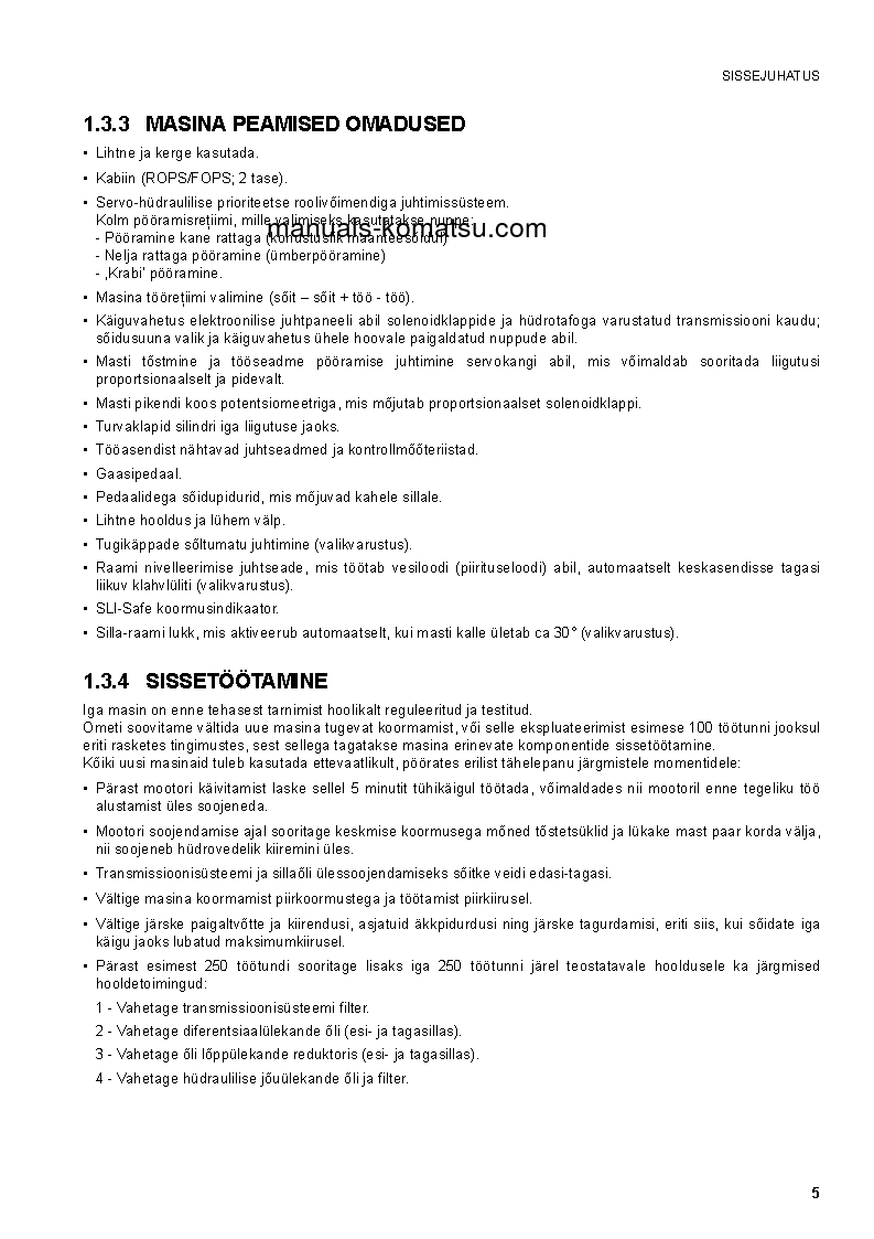 Protected: WH613-1(ITA) S/N 395F60269-395F60471 Operation manual (Estonian)