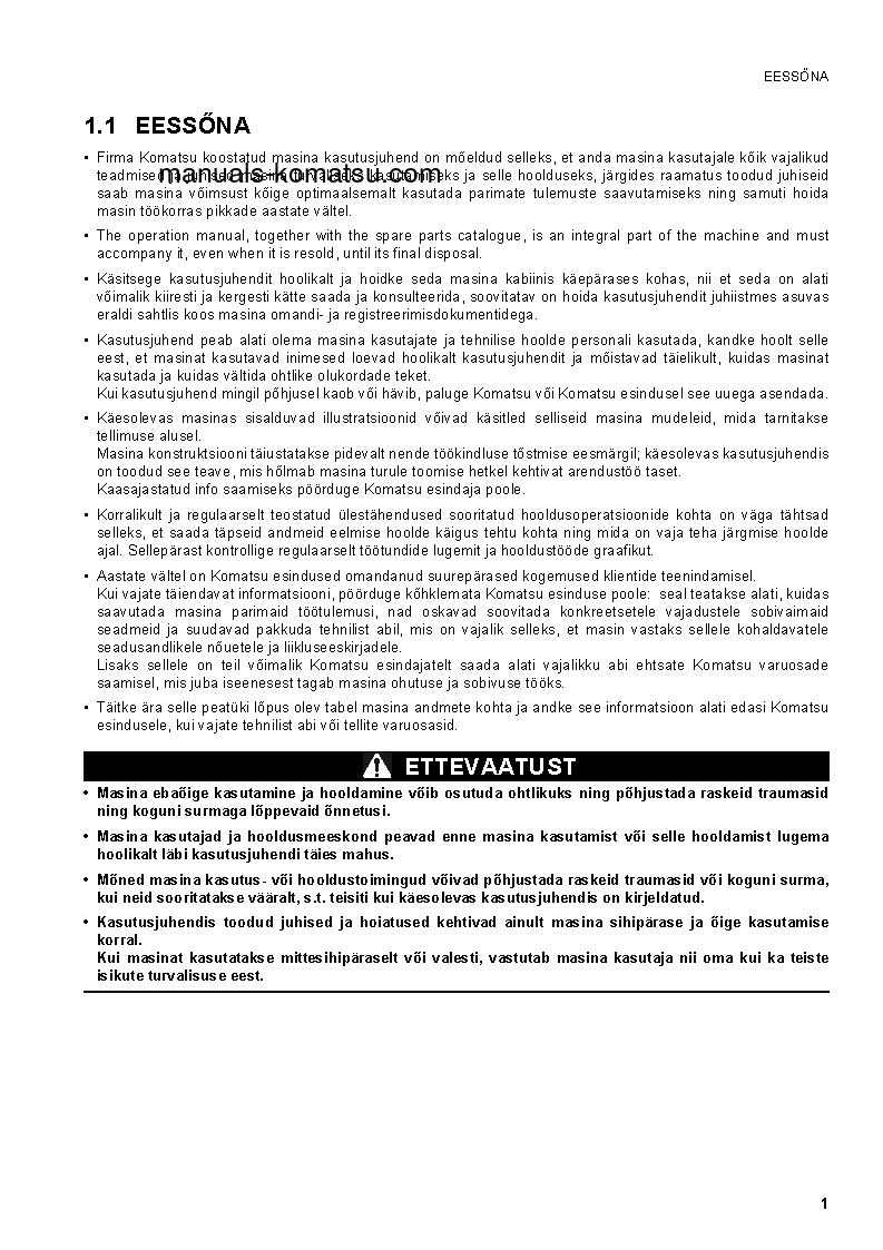 Protected: WH713-1(ITA) S/N 395F70379-UP Operation manual (Estonian)