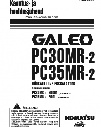 PC30MR-2(ITA) S/N 20001-UP Operation manual (Estonian)
