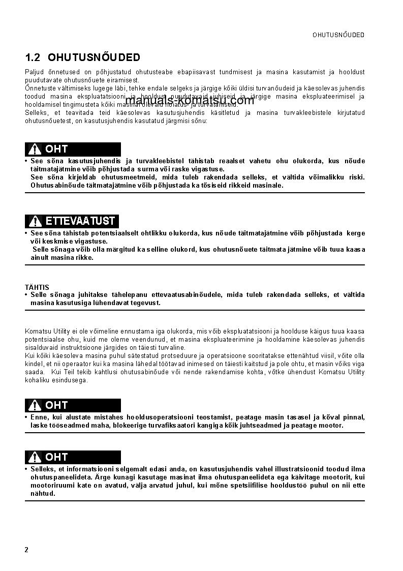 Protected: PC50MR-2(JPN)-FOR EU S/N 5001-UP Operation manual (Estonian)