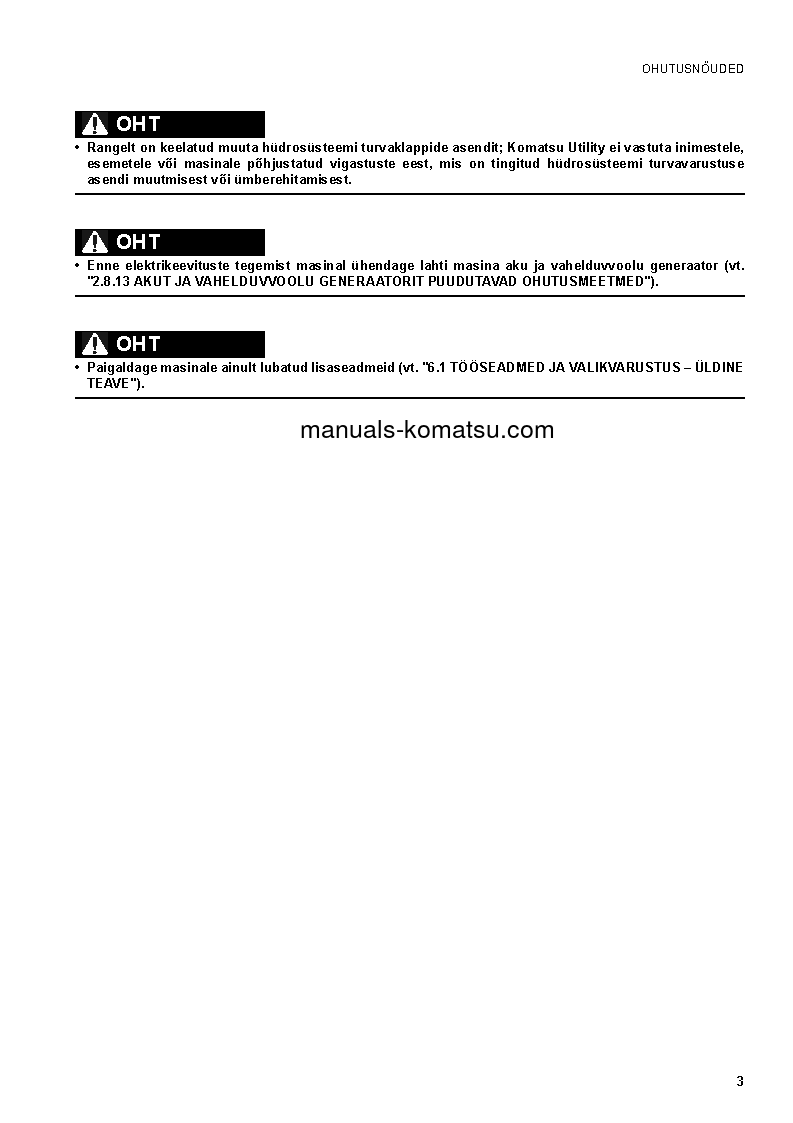 Protected: PC50MR-2(JPN)-FOR EU S/N 5001-UP Operation manual (Estonian)