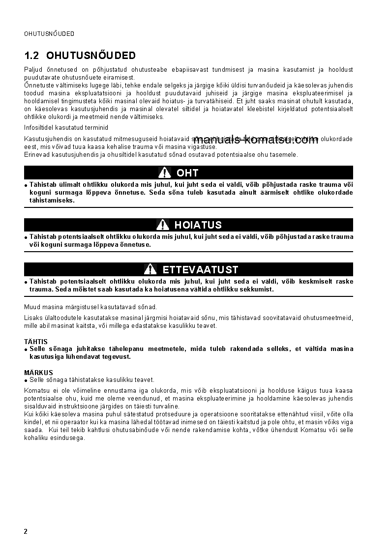 Protected: PC20MR-2(ITA) S/N F00003-UP Operation manual (Estonian)