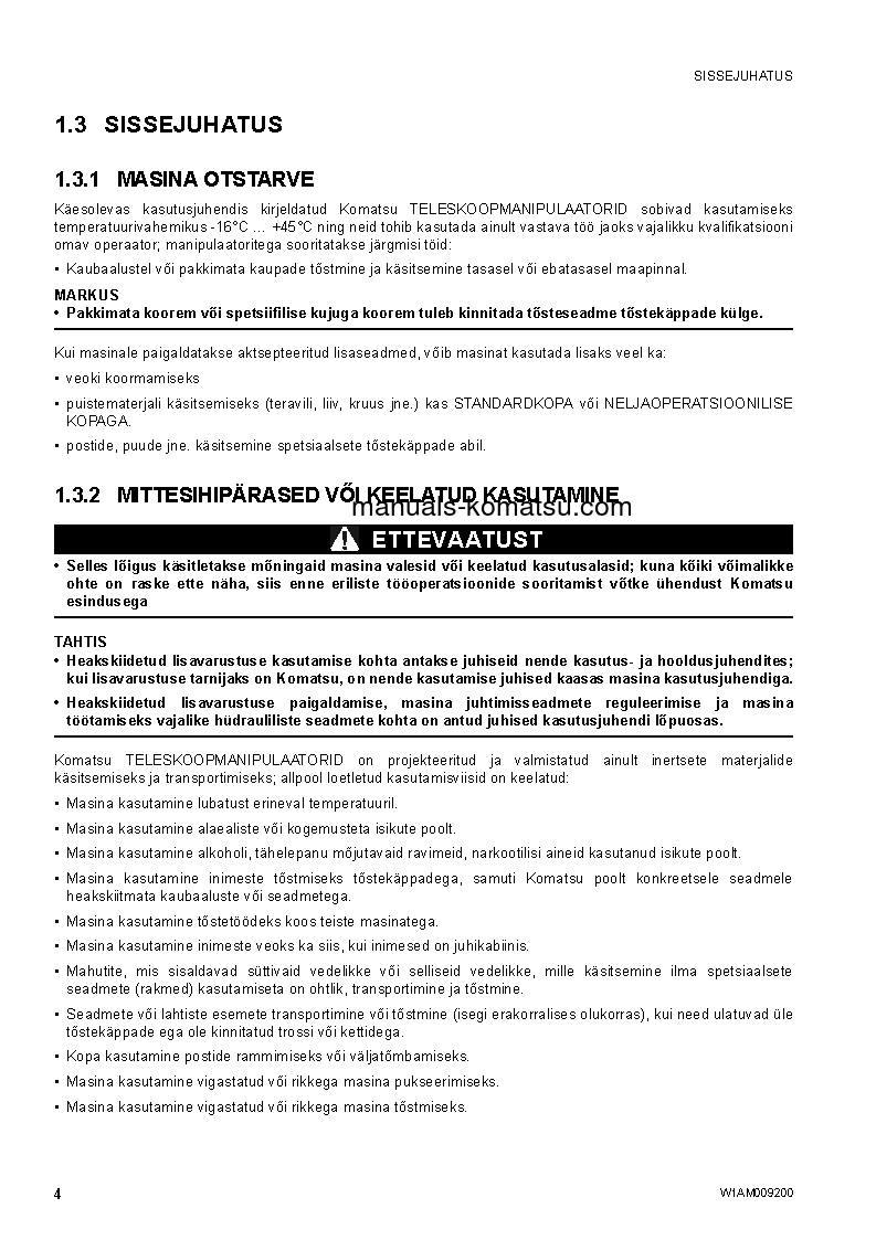 Protected: WH713-1(ITA)-TIER 3 S/N 395F71003-UP Operation manual (Estonian)