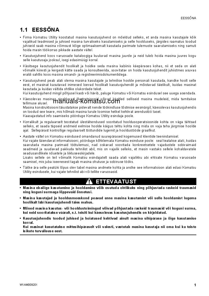 Protected: WH613-1(ITA)-TIER 3 S/N 395F61041-UP Operation manual (Estonian)
