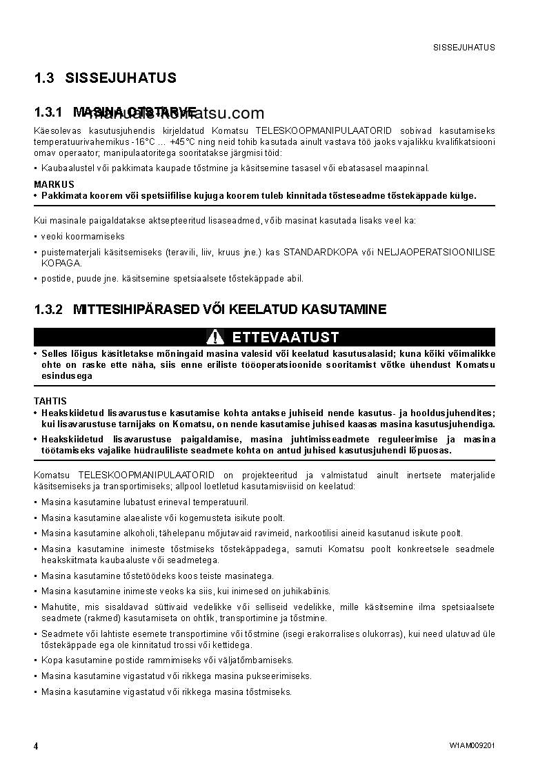 Protected: WH613-1(ITA)-TIER 3 S/N 395F61041-UP Operation manual (Estonian)