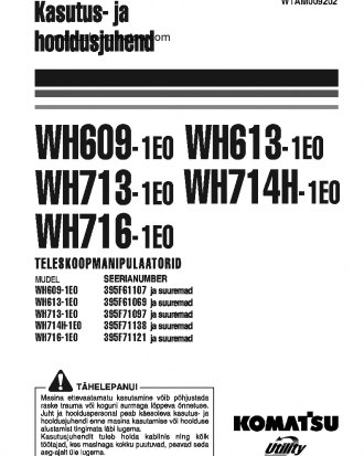 WH609-1(ITA)-TIER 3 S/N 395F61107-UP Operation manual (Estonian)
