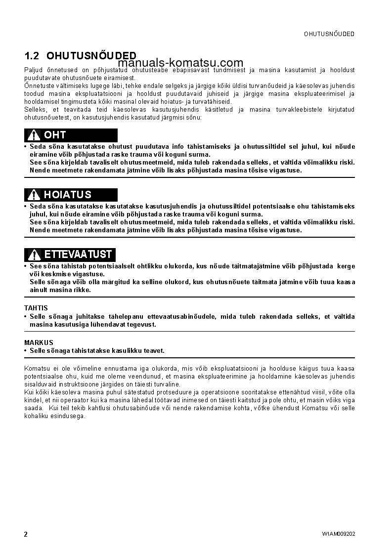 Protected: WH609-1(ITA)-TIER 3 S/N 395F61107-UP Operation manual (Estonian)