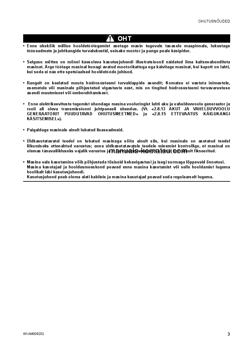 Protected: WH609-1(ITA)-TIER 3 S/N 395F61107-UP Operation manual (Estonian)