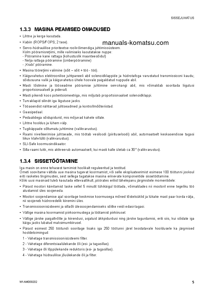 Protected: WH609-1(ITA)-TIER 3 S/N 395F61107-UP Operation manual (Estonian)