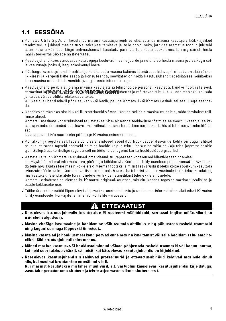 Protected: SK714-5(ITA)-/ S/N F05278-UP Operation manual (Estonian)