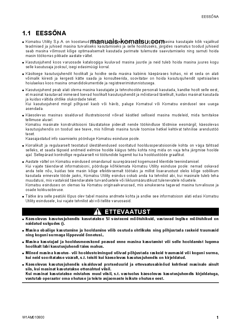 Protected: SK1020-5(ITA)-TURBO S/N F00678-UP Operation manual (Estonian)