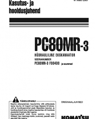 PC80MR-3(ITA) S/N F00430-UP Operation manual (Estonian)