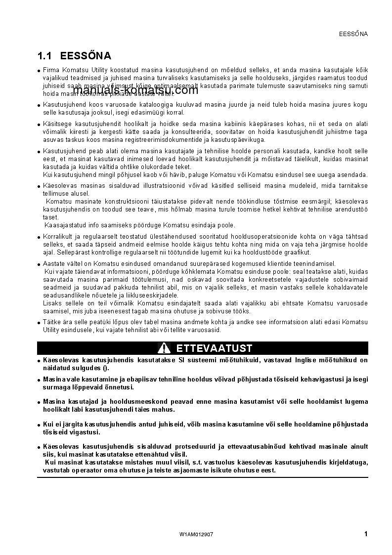 Protected: PC80MR-3(ITA) S/N F00430-UP Operation manual (Estonian)