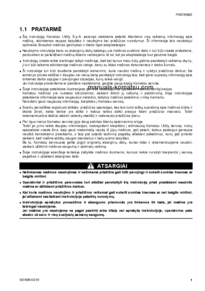 Protected: SK1020-5(ITA)-TURBO S/N 37CTF00655-UP Operation manual (Lithuanian)