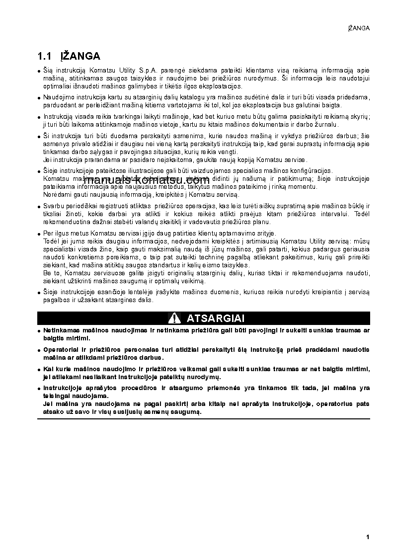 Protected: SK1026-5(ITA) S/N 37CTF50019-37CTF50072 Operation manual (Lithuanian)