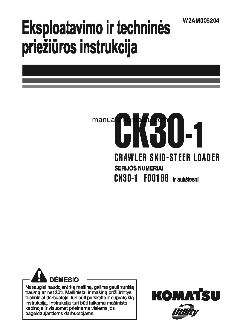 CK30-1(ITA) S/N F00198-UP Operation manual (Lithuanian)