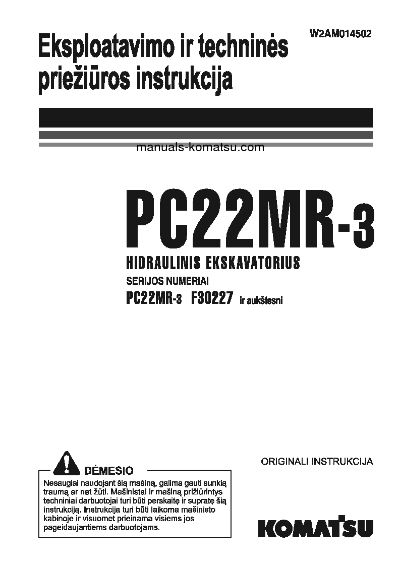 PC22MR-3(ITA) S/N F30227-UP Operation manual (Lithuanian)