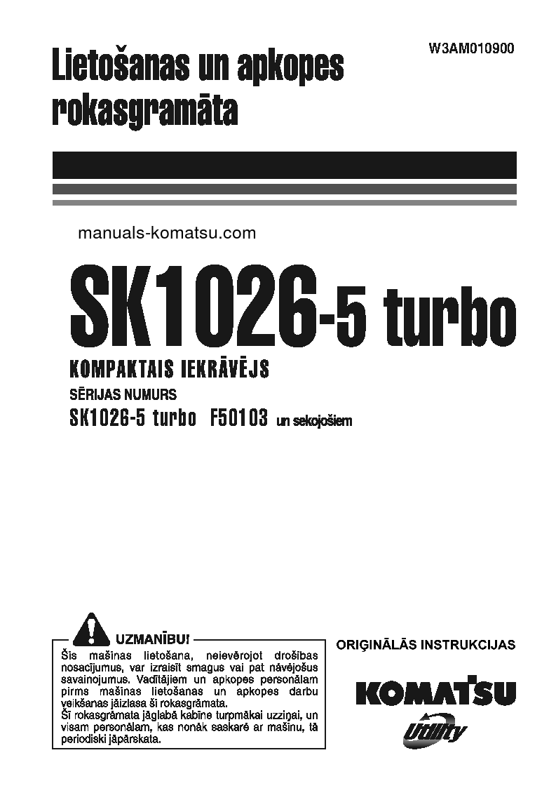 SK1026-5(ITA)-TURBO S/N F50103-UP Operation manual (Latvian)