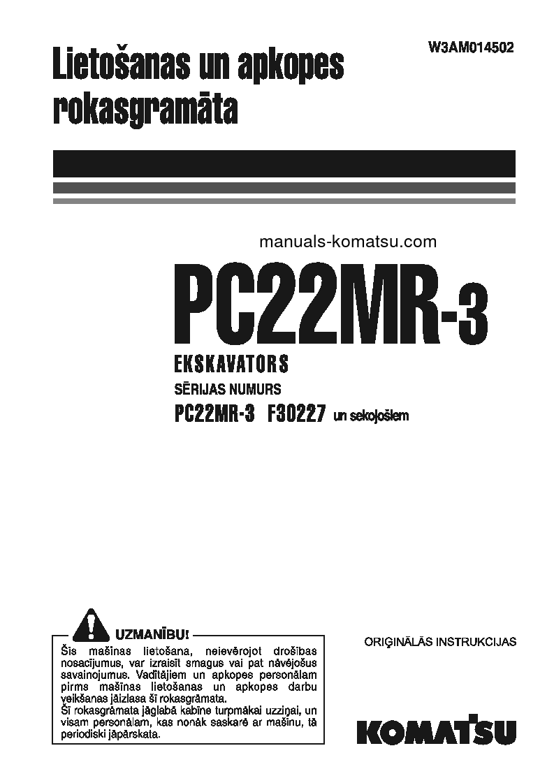 PC22MR-3(ITA) S/N F30227-UP Operation manual (Latvian)