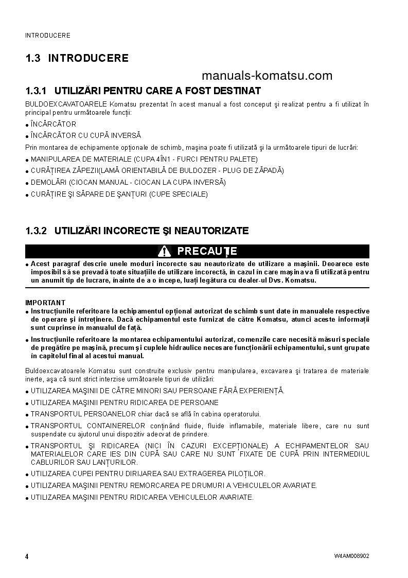 Protected: WB93S-5(ITA)-TIER 3 S/N F20426-UP Operation manual (Romanian)