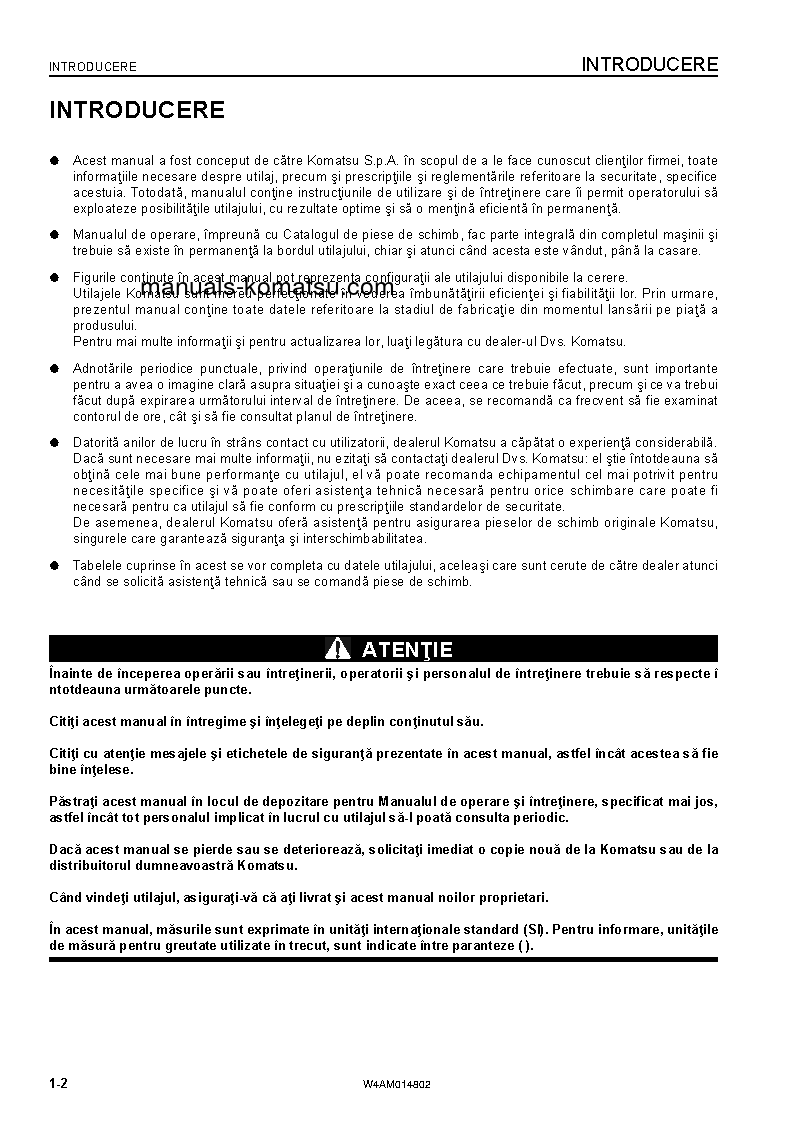 Protected: PC118MR-8(ITA) S/N F00183-UP Operation manual (Romanian)