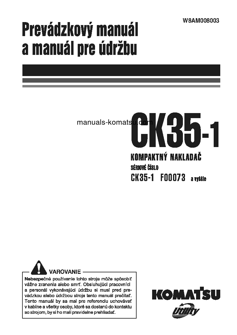 CK35-1(ITA) S/N F00073-UP Operation manual (Slovak)