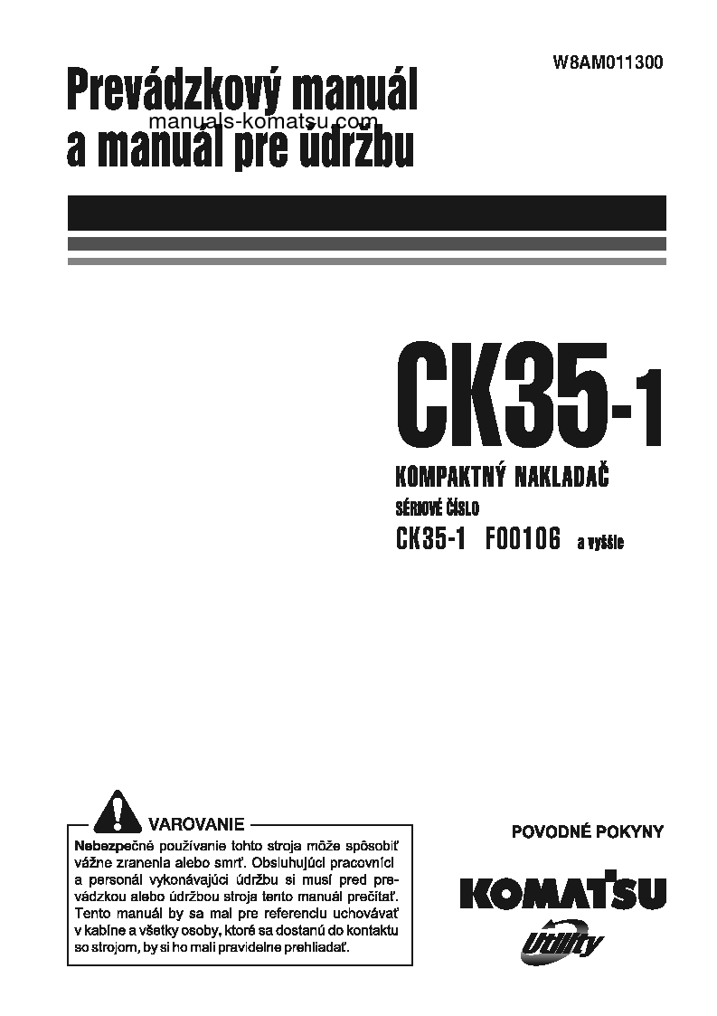 CK35-1(ITA) S/N F00106-UP Operation manual (Slovak)